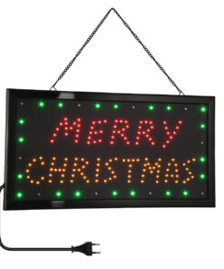 GloboStar® GloboStar® 75695 Φωτιστικό Ταμπέλα LED Σήμανσης MERRY CHRISTMAS με Πρίζα AC 230V Μ48xΠ25xΥ2cm