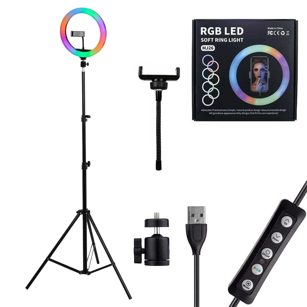 GloboStar® 75801 Professional Digital Ring Light Φ26cm LED SMD 30W 3000lm 180° DC 5V με Καλώδιο Τροφοδοσίας USB - Ενσωματωμένο Χειριστήριο Εναλλαγής Χρωμάτων & 1 Βάση Τηλεφώνου - Πολύχρωμο RGBW+WW Dimmable 8 GloboStar® 75801 Professional Digital Ring Light Φ26cm LED SMD 30W 3000lm 180° DC 5V με Καλώδιο Τροφοδοσίας USB - Ενσωματωμένο Χειριστήριο Εναλλαγής Χρωμάτων & 1 Βάση Τηλεφώνου - Πολύχρωμο RGBW+WW Dimmable - Image 7