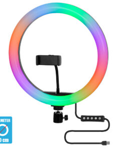 GloboStar® GloboStar® 75802 Professional Digital Ring Light Φ30cm LED SMD 40W 4000lm 180° DC 5V με Καλώδιο Τροφοδοσίας USB - Ενσωματωμένο Χειριστήριο Εναλλαγής Χρωμάτων & 1 Βάση Τηλεφώνου - Πολύχρωμο RGBW+WW Dimmable