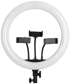 Alternative view of GloboStar® 75803 Professional Digital Ring Light Φ36cm LED SMD 50W 5000lm 180° DC 5V με Καλώδιο Τροφοδοσίας USB - Ενσωματωμένο και Ασύρματο Χειριστήριο RF 2.4Ghz Εναλλαγής Χρωμάτων & 3 Βάσεις Τηλεφώνου - Πολύχρωμο RGBW+WW Dimmable