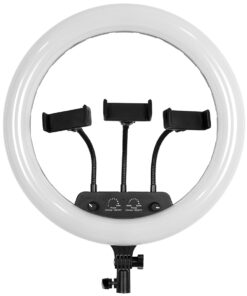 Alternative view of GloboStar® 75804 Professional Digital Ring Light Φ36cm LED SMD 50W 5000lm 180° AC 230V με Καλώδιο Τροφοδοσίας Πρίζας - Ασύρματο Χειριστήριο RF 2.4Ghz Εναλλαγής Χρωμάτων & 3 Βάσεις Τηλεφώνου - Πολύχρωμο RGBW+WW Dimmable