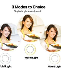 GloboStar® 75808 Professional Digital Ring Light Φ9cm LED SMD 10W 1000lm 180° DC 5V με Καλώδιο Τροφοδοσίας USB - Ενσωματωμένο Χειριστήριο Εναλλαγής Χρωμάτων & 1 Βάση Τηλεφώνου - CCT Θερμό Λευκό 3000K - Φυσικό Λευκό 4500K - Ψυχρό Λευκό 6000K Dimmable Λευκό 12 75808 6