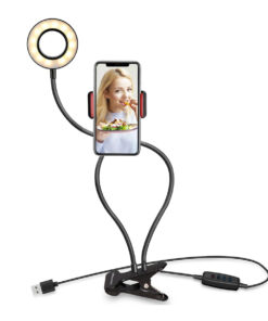 Alternative view of GloboStar® 75809 Professional Digital Ring Light Φ9cm LED SMD 10W 1000lm 180° DC 5V με Καλώδιο Τροφοδοσίας USB - Ενσωματωμένο Χειριστήριο Εναλλαγής Χρωμάτων & 1 Βάση Τηλεφώνου - CCT Θερμό Λευκό 3000K - Φυσικό Λευκό 4500K - Ψυχρό Λευκό 6000K Dimmable Μαύρο