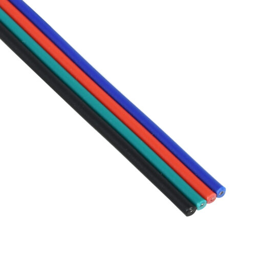 GloboStar® GLOBOSTAR® STRIPART 70736 Εύκαμπτο Πλακέ Καλώδιο Τροφοδοσίας για Πολύχρωμη RGB Ταινία LED 4Pin 4 x 0.25mm² IP20 - Μ100 x Π0.1 x Υ1cm