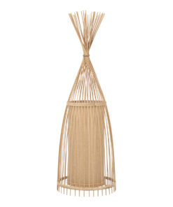 GloboStar® GLOBOSTAR® AZORES 01753 Boho Επιδαπέδιο Φωτιστικό με Ντουί 1 x E27 AC 220-240V IP20 - Μπεζ - Μ30 x Π30 x Υ90cm