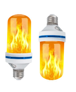 GloboStar® GLOBOSTAR® TUBATO 76075 Λάμπα E27 LED 9W 350lm 260° AC 220-240V IP20 Πορτοκαλί 1800K με Εφέ Φλόγας & Αναστροφή - Λευκό Γαλακτερό - Μ6 x Π6 x Υ15cm - 2 Χρόνια Εγγύηση