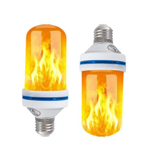 GloboStar® GLOBOSTAR® TUBATO 76075 Λάμπα E27 LED 9W 350lm 260° AC 220-240V IP20 Πορτοκαλί 1800K με Εφέ Φλόγας & Αναστροφή - Λευκό Γαλακτερό - Μ6 x Π6 x Υ15cm - 2 Χρόνια Εγγύηση