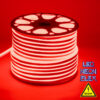 GloboStar® GloboStar® 70563 OVALE 120° Degree Neon Flex Epistar LED SMD 2835 1m 12W/m 120LED/m 840lm/m 120° DC 24V Αδιάβροχη IP68 Κόκκινο Dimmable