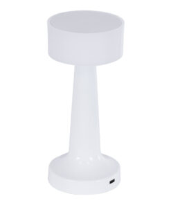 GloboStar® NANNA 76471 Επαναφορτιζόμενο Επιτραπέζιο Φωτιστικό Πορτατίφ LED 1.5W 105lm 120° DC 5V IP44 CCT Ultra Θερμό 1500K - Φυσικό Λευκό 4500K - Ψυχρό Λευκό 6000K Dimmable Λευκό Πλαστικό - Μ9 x Π9 x Υ21cm - 2 Χρόνια Εγγύηση 14 76471 3