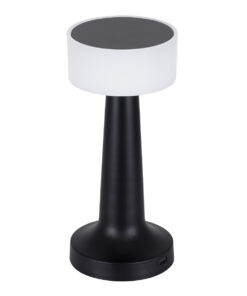 GloboStar® NANNA 76472 Επαναφορτιζόμενο Επιτραπέζιο Φωτιστικό Πορτατίφ LED 1.5W 105lm 120° DC 5V IP44 CCT Ultra Θερμό 1500K - Φυσικό Λευκό 4500K - Ψυχρό Λευκό 6000K Dimmable Μαύρο & Λευκό Πλαστικό - Μ9 x Π9 x Υ21cm - 2 Χρόνια Εγγύηση 14 76472 3