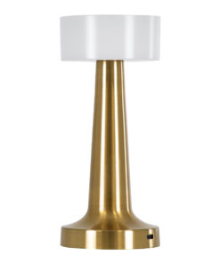 Alternative view of GloboStar® NANNA 76475 Επαναφορτιζόμενο Επιτραπέζιο Φωτιστικό Πορτατίφ LED 1.5W 105lm 120° DC 5V IP44 CCT Ultra Θερμό 1500K - Φυσικό Λευκό 4500K - Ψυχρό Λευκό 6000K Dimmable Χρυσό & Λευκό Πλαστικό - Μ9 x Π9 x Υ21cm - 2 Χρόνια Εγγύηση