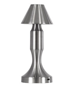 GloboStar® LUNNA 76478 Επαναφορτιζόμενο Επιτραπέζιο Φωτιστικό Πορτατίφ LED 1.5W 105lm 120° DC 5V IP44 CCT Ultra Θερμό 1500K - Φυσικό Λευκό 4500K - Ψυχρό Λευκό 6000K Dimmable Ασημί Πλαστικό - Μ9 x Π9 x Υ23cm - 2 Χρόνια Εγγύηση 14 76478 2