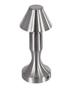 GloboStar® LUNNA 76478 Επαναφορτιζόμενο Επιτραπέζιο Φωτιστικό Πορτατίφ LED 1.5W 105lm 120° DC 5V IP44 CCT Ultra Θερμό 1500K - Φυσικό Λευκό 4500K - Ψυχρό Λευκό 6000K Dimmable Ασημί Πλαστικό - Μ9 x Π9 x Υ23cm - 2 Χρόνια Εγγύηση 15 76478 3