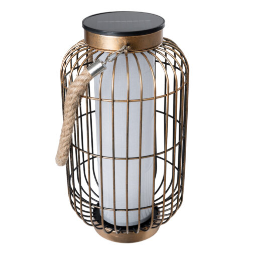 GloboStar® GloboStar® 76487 Αυτόνομο Ηλιακό Κρεμαστό/Επιτραπέζιο Φωτιστικό Φαναράκι LED SMD 1W 100lm με Ενσωματωμένη Μπαταρία 600mAh - Φωτοβολταϊκό Πάνελ με Αισθητήρα Ημέρας-Νύχτας Χάλκινο Αδιάβροχο IP44 Θερμό Λευκό 2700K