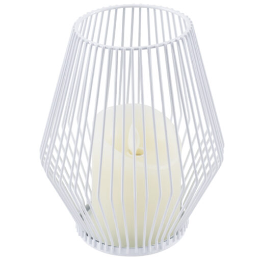 GloboStar® GloboStar® CANDLE 76489 Διακοσμητικό Realistic Κερί με LED Εφέ Κινούμενης Φλόγας - Μπαταρίας 2 x AA (Δεν Συμπεριλαμβάνονται) & Ασύρματο Χειριστήριο IR Θερμό Λευκό 2700K Dimmable Λευκό Φ16 x Υ18cm