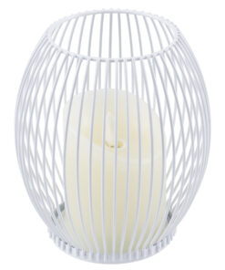 GloboStar® GloboStar® CANDLE 76490 Διακοσμητικό Realistic Κερί με LED Εφέ Κινούμενης Φλόγας - Μπαταρίας 2 x AA (Δεν Συμπεριλαμβάνονται) & Ασύρματο Χειριστήριο IR Θερμό Λευκό 2700K Dimmable Λευκό Φ14 x Υ16cm