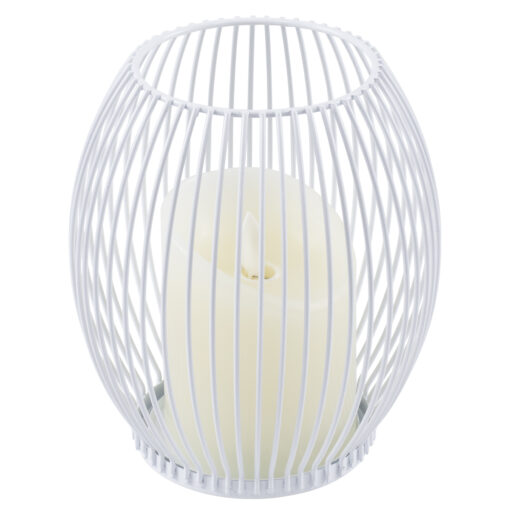 GloboStar® GloboStar® CANDLE 76490 Διακοσμητικό Realistic Κερί με LED Εφέ Κινούμενης Φλόγας - Μπαταρίας 2 x AA (Δεν Συμπεριλαμβάνονται) & Ασύρματο Χειριστήριο IR Θερμό Λευκό 2700K Dimmable Λευκό Φ14 x Υ16cm