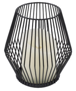 GloboStar® GloboStar® CANDLE 76493 Διακοσμητικό Realistic Κερί με LED Εφέ Κινούμενης Φλόγας - Μπαταρίας 2 x AA (Δεν Συμπεριλαμβάνονται) & Ασύρματο Χειριστήριο IR Θερμό Λευκό 2700K Dimmable Μαύρο Φ14 x Υ16cm