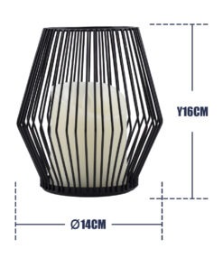 GloboStar® CANDLE 76493 Διακοσμητικό Realistic Κερί με LED Εφέ Κινούμενης Φλόγας - Μπαταρίας 2 x AA (Δεν Συμπεριλαμβάνονται) & Ασύρματο Χειριστήριο IR Θερμό Λευκό 2700K Dimmable Μαύρο Φ14 x Υ16cm 11 76493 5