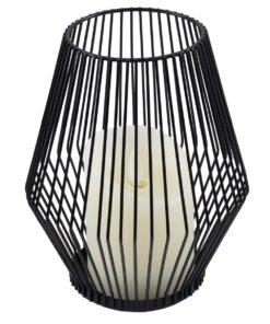 GloboStar® GloboStar® CANDLE 76494 Διακοσμητικό Realistic Κερί με LED Εφέ Κινούμενης Φλόγας - Μπαταρίας 2 x AA (Δεν Συμπεριλαμβάνονται) & Ασύρματο Χειριστήριο IR Θερμό Λευκό 2700K Dimmable Μαύρο Φ16 x Υ18cm