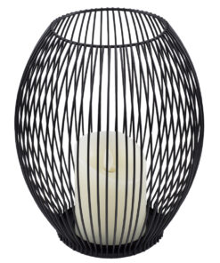 GloboStar® GloboStar® CANDLE 76497 Διακοσμητικό Realistic Κερί με LED Εφέ Κινούμενης Φλόγας - Μπαταρίας 2 x AA (Δεν Συμπεριλαμβάνονται) & Ασύρματο Χειριστήριο IR Θερμό Λευκό 2700K Dimmable Μαύρο Φ19 x Υ24cm