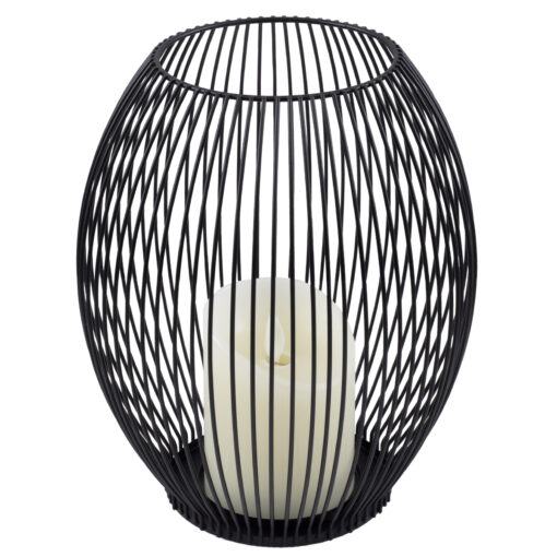 GloboStar® GloboStar® CANDLE 76497 Διακοσμητικό Realistic Κερί με LED Εφέ Κινούμενης Φλόγας - Μπαταρίας 2 x AA (Δεν Συμπεριλαμβάνονται) & Ασύρματο Χειριστήριο IR Θερμό Λευκό 2700K Dimmable Μαύρο Φ19 x Υ24cm
