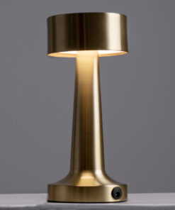 Alternative view of GloboStar® BELLA 76506 Επαναφορτιζόμενο Επιτραπέζιο Φωτιστικό Πορτατίφ LED 1.5W 105lm 120° DC 5V IP44 Θερμό Λευκό 2700K Dimmable Χρυσό Αλουμίνιο - Μ9 x Π9 x Υ21cm - 2 Xρόνια Εγγύηση