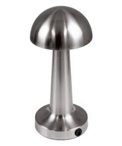 GloboStar® COCO 76510 Επαναφορτιζόμενο Επιτραπέζιο Φωτιστικό Πορτατίφ LED 1.5W 105lm 120° DC 5V IP44 Θερμό Λευκό 2700K Dimmable Ασημί Αλουμίνιο - Μ10 x Π10 x Υ22cm - 2 Xρόνια Εγγύηση 13 76510 4