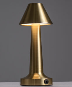 Alternative view of GloboStar® MOLLY 76518 Επαναφορτιζόμενο Επιτραπέζιο Φωτιστικό Πορτατίφ LED 1.5W 105lm 120° DC 5V IP44 Θερμό Λευκό 2700K Dimmable Χρυσό Αλουμίνιο - Μ10 x Π10 x Υ23cm - 2 Xρόνια Εγγύηση