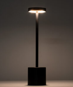 GloboStar® JOJO 76520 Επαναφορτιζόμενο Επιτραπέζιο Φωτιστικό Πορτατίφ LED 1.5W 105lm 120° DC 5V IP44 CCT Ultra Θερμό 1500K - Φυσικό Λευκό 4500K - Ψυχρό Λευκό 6000K Dimmable Μαύρο Αλουμίνιο - Μ8 x Π8 x Υ34cm - 2 Χρόνια Εγγύηση 25 76520 12