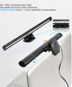 GloboStar® 76552 E-READING LIGHT Φωτιστικό Οθόνης με Χειριστήριο LED 5W 565lm 120° DC 5V IP20 CCT Θερμό Λευκό 2700K - Φυσικό Λευκό 4500K - Ψυχρό Λευκό 6000K Dimmable Μαύρο Πλαστικό Μ26 x Π4.5 x Υ4.5cm - 2 Xρόνια Εγγύηση 30 76552 12