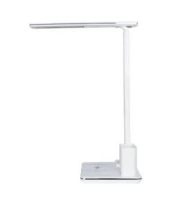 GloboStar® GLOBOSTAR® ZENTIME 76554 Μοντέρνο Επιτραπέζιο Φωτιστικό Γραφείου με Ασύρματη Φόρτιση 15W 3A & Ψηφιακό Ρολόι LED 3.5W 350lm 120° DC 5V με USB-C IP20 Ρυθμιζόμενο Λευκό CCT με Αφή 2700K/4500K/6000K Dimmable - Sanan SMD Chip - Μαύρο - Μ19.5 x Π14.5 x Υ38.8cm - 2 Χρόνια Εγγύηση