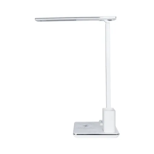 GloboStar® GLOBOSTAR® ZENTIME 76554 Μοντέρνο Επιτραπέζιο Φωτιστικό Γραφείου με Ασύρματη Φόρτιση 15W 3A & Ψηφιακό Ρολόι LED 3.5W 350lm 120° DC 5V με USB-C IP20 Ρυθμιζόμενο Λευκό CCT με Αφή 2700K/4500K/6000K Dimmable - Sanan SMD Chip - Μαύρο - Μ19.5 x Π14.5 x Υ38.8cm - 2 Χρόνια Εγγύηση