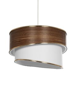 GloboStar® GLOBOSTAR® SONIA 203-0119 Μοντέρνο Κρεμαστό Φωτιστικό Οροφής με Ντουί 1 x E27 AC 220-240V IP20 - Καφέ & Λευκό - Μ30 x Π30 x Υ24cm