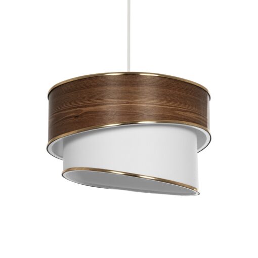 GloboStar® GLOBOSTAR® SONIA 203-0119 Μοντέρνο Κρεμαστό Φωτιστικό Οροφής με Ντουί 1 x E27 AC 220-240V IP20 - Καφέ & Λευκό - Μ30 x Π30 x Υ24cm