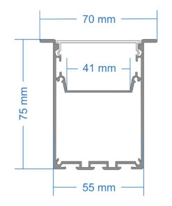 GloboStar® RECESS-PROFILE 70833-3M Προφίλ Αλουμινίου - Βάση & Ψύκτρα Ταινίας LED με Λευκό Γαλακτερό Κάλυμμα - Χωνευτή Χρήση - Πατητό Κάλυμμα - Λευκό - 3 Μέτρα - Μ300 x Π7.5 x Υ7cm 15 7695a0 70818 7