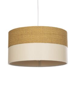GloboStar® GLOBOSTAR® LIVA 203-0173 Μοντέρνο Κρεμαστό Φωτιστικό Οροφής με Ντουί 1 x E27 AC 220-240V IP20 - Καφέ & Μπεζ - Μ38 x Π38 x Υ20cm