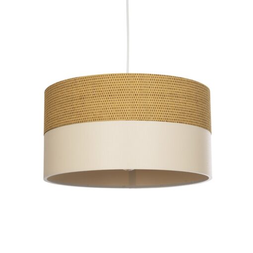 GloboStar® GLOBOSTAR® LIVA 203-0173 Μοντέρνο Κρεμαστό Φωτιστικό Οροφής με Ντουί 1 x E27 AC 220-240V IP20 - Καφέ & Μπεζ - Μ38 x Π38 x Υ20cm
