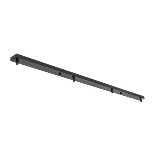 GloboStar® GLOBOSTAR® WALLBASE 77525 Γραμμική Μεταλλική Ροζέτα για Κρέμαση 4 Φωτιστικών - Μαύρο - Μ120 x Π5 x Υ2cm