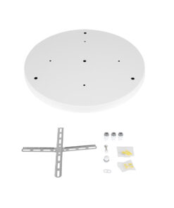 Alternative view of GloboStar® DIY 77540 Επιτοίχια Στρογγυλή Ροζέτα - Βάση για 3 Κρεμαστά Φωτιστικά - Φ40 x Υ3cm - Λευκό - Μεταλλικό - 5 Χρόνια Εγγύηση