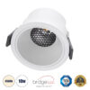 GloboStar® GloboStar® PLUTO-M 60254 Χωνευτό LED Spot Downlight TrimLess Φ8.4cm 10W 1300lm 38° AC 220-240V IP20 Φ8.4 x Υ5.9cm - Στρόγγυλο - Λευκό & Anti-Glare HoneyComb - Φυσικό Λευκό 4500K - Bridgelux COB - 5 Years Warranty