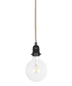 GLOBOSTAR® WHIP 77660 Μοντέρνο DIY Φωτιστικό με Υφασμάτινο Καλώδιο, Ντουί 1 x E27, Διακόπτη On/Off & Πρίζα AC 220-240V IP20 - Μπεζ & Μαύρο - Μ140 x Π5.8 x Υ5.8cm 6 77660 4