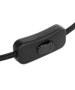 Alternative view of GLOBOSTAR® WHIP 77669 Μοντέρνο DIY Φωτιστικό με Υφασμάτινο Καλώδιο, Ντουί 1 x E27 & Διακόπτη On/Off AC 220-240V IP20 - Μαύρο - Μ140 x Π2.7 x Υ1.9cm