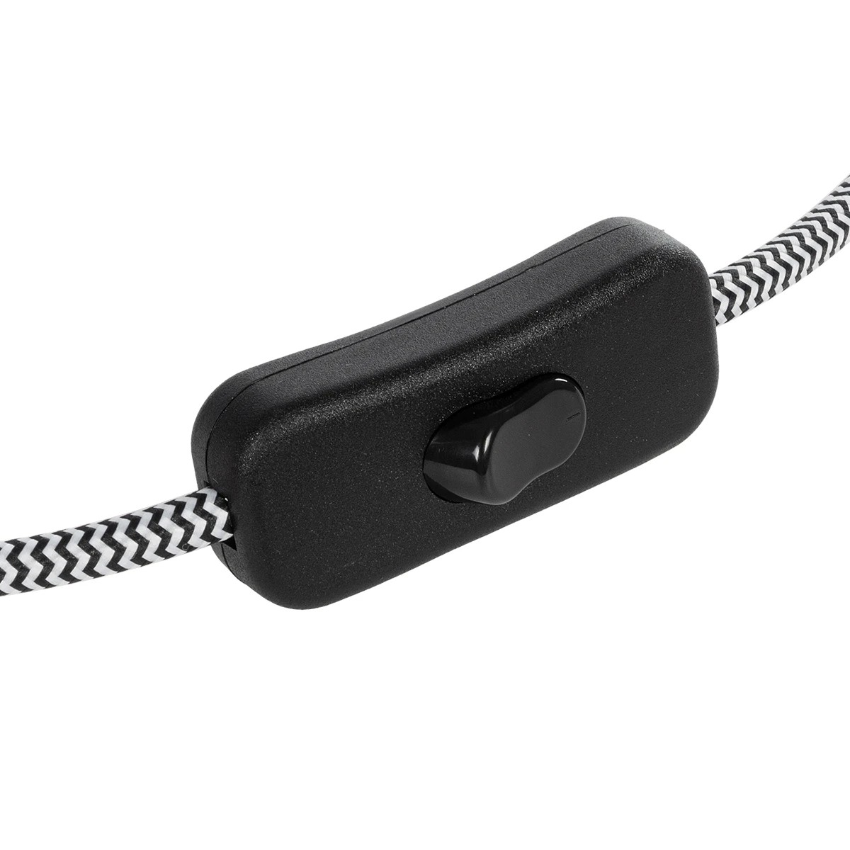 GLOBOSTAR® WHIP 77670 Μοντέρνο DIY Φωτιστικό με Υφασμάτινο Καλώδιο, Ντουί 1 x E27 & Διακόπτη On/Off AC 220-240V IP20 - Ασημί & Μαύρο - Μ140 x Π2.7 x Υ1.9cm 3 GLOBOSTAR® WHIP 77670 Μοντέρνο DIY Φωτιστικό με Υφασμάτινο Καλώδιο, Ντουί 1 x E27 & Διακόπτη On/Off AC 220-240V IP20 - Ασημί & Μαύρο - Μ140 x Π2.7 x Υ1.9cm - Image 2