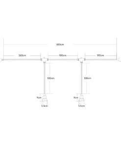 GLOBOSTAR® WHIP 77676 Μοντέρνο DIY Φωτιστικό με Υφασμάτινο Καλώδιο, Ντουί 3 x E27, Διακόπτη On/Off & Πρίζα AC 220-240V IP20 - Μπεζ & Μαύρο - Μ650 x Π5.5 x Υ100cm 18 77676 10