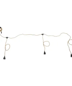 GLOBOSTAR® WHIP 77676 Μοντέρνο DIY Φωτιστικό με Υφασμάτινο Καλώδιο, Ντουί 3 x E27, Διακόπτη On/Off & Πρίζα AC 220-240V IP20 - Μπεζ & Μαύρο - Μ650 x Π5.5 x Υ100cm 16 77676 8