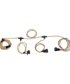 GLOBOSTAR® WHIP 77676 Μοντέρνο DIY Φωτιστικό με Υφασμάτινο Καλώδιο, Ντουί 3 x E27, Διακόπτη On/Off & Πρίζα AC 220-240V IP20 - Μπεζ & Μαύρο - Μ650 x Π5.5 x Υ100cm 17 77676 9