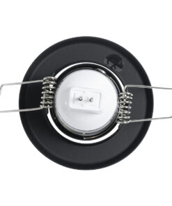 GloboStar® DELTA 77801 Χωνευτό Κινούμενο Στρόγγυλο Σποτ Οροφής για Λάμπα MR11 με Βάση GU5.3 ή GU10 - IP20 - Μεταλλικό - Φ70 x Υ21mm - Μαύρο - 5 Χρόνια Εγγύηση 14 77801 5