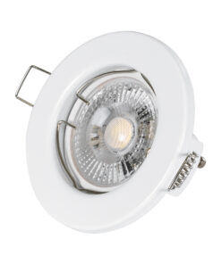 GloboStar® DELTA 77807 Χωνευτό Στρόγγυλο Σποτ Οροφής για Λάμπα MR16 με Βάση GU5.3 ή GU10 - IP20 - Μεταλλικό - Φ83 x Υ31mm - Λευκό - 5 Χρόνια Εγγύηση 12 77807 5