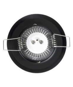 GloboStar® DELTA 77808 Χωνευτό Στρόγγυλο Σποτ Οροφής για Λάμπα MR16 με Βάση GU5.3 ή GU10 - IP20 - Μεταλλικό - Φ83 x Υ31mm - Μαύρο - 5 Χρόνια Εγγύηση 11 77808 4